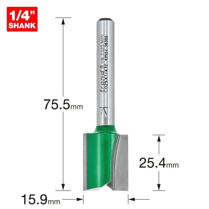 TREND Two Flute Cutter 15.9mm diameter