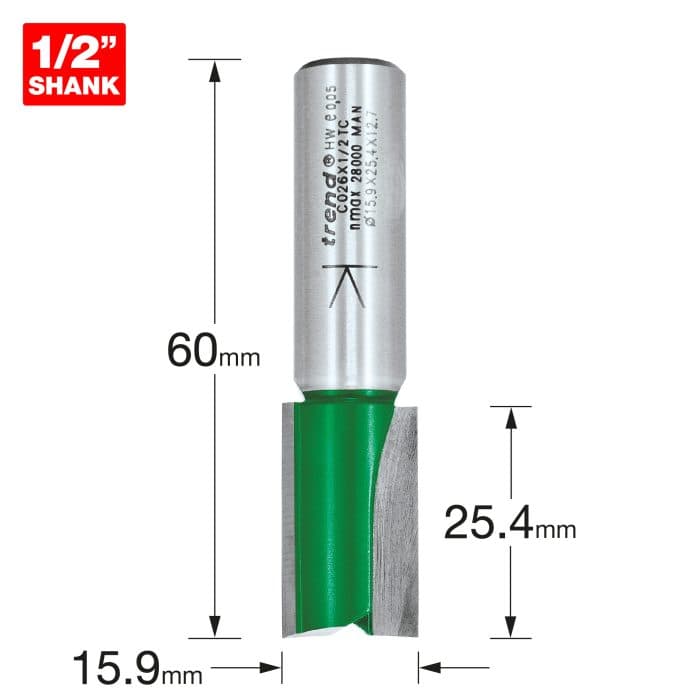 TREND Two Flute Cutter 15.9mm diameter