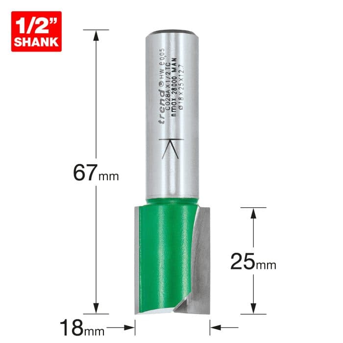 TREND Two Flute Cutter 18.0mm diameter