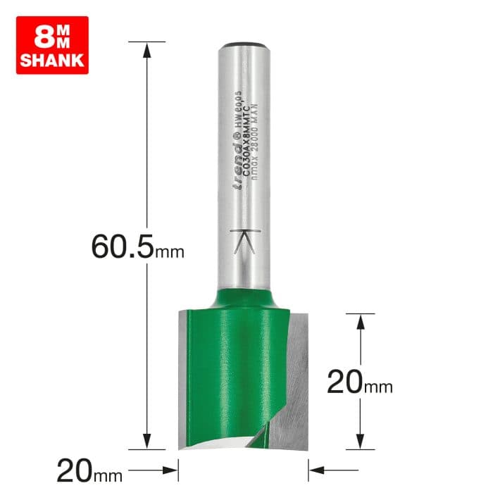 TREND Two Flute Cutter 20.0mm diameter